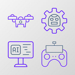 set line remote control software robot and drone vector image