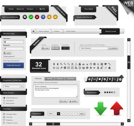 web design element template a complete set vector image