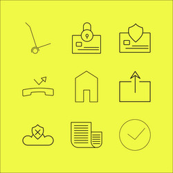Web linear icon set simple outline icons vector