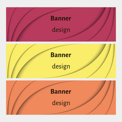 abstract web banners set with curve elements vector image