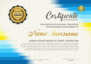 diploma certificate template with halftone style vector image