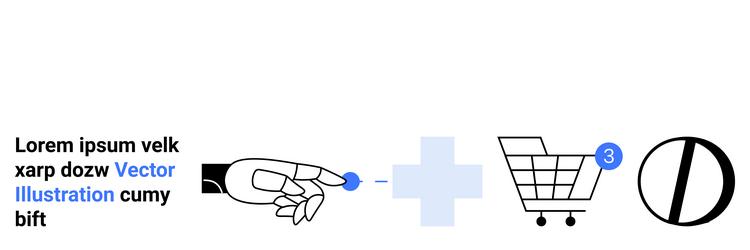 e-commerce concept with hand clicking button vector image