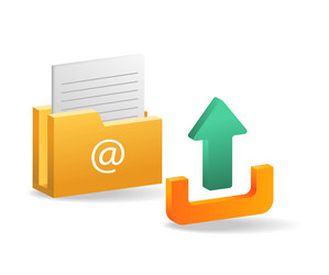 isometric flat 3d concept of upload data folder vector image
