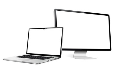 responsive web design computer display with laptop vector image