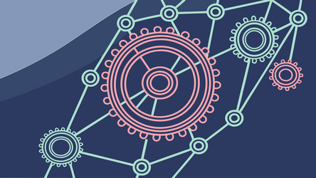 abstract interlocking gears technology background vector image