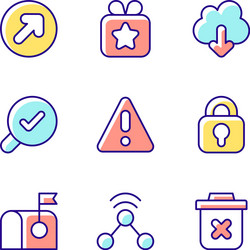 interface for better usability rgb color icons set vector image