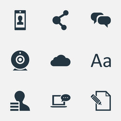 set of simple user icons vector image