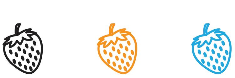 strawberry icon logo set collection for web app ui vector image