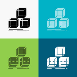 arrange design stack 3d box icon over various vector image