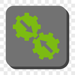 Gear integration rounded square button vector