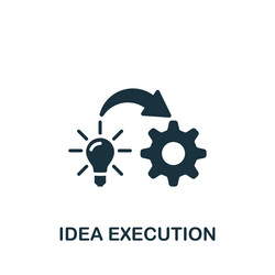 Idea execution icon monochrome simple sign from vector