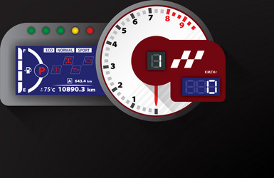 tachometer racing and speedometer with lcd vector image