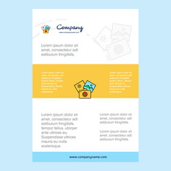 Template layout for photography company profile vector