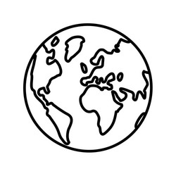 a simple linear world map icon with an editable vector