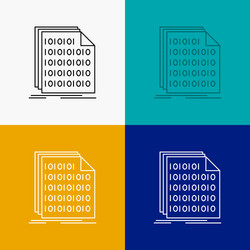 binary code coding data document icon over vector image