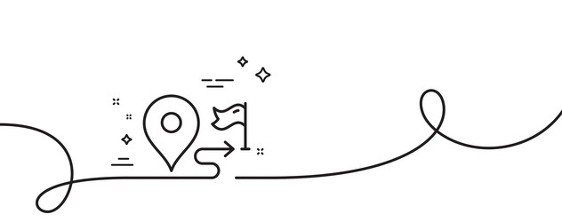 Continuous Line Road Path Icon vector image