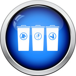 garbage containers with separated trash icon vector