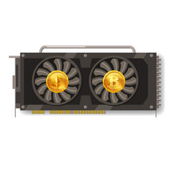 Gpu videocard for mining isolated icon blockchain vector
