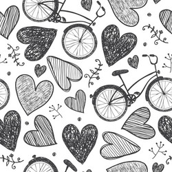 Hand drawn doodle seamless pattern black Vector Image