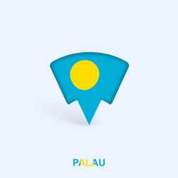 palau flag map pointer design with shadow vector image