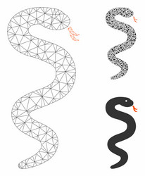 snake mesh 2d model and triangle mosaic vector image