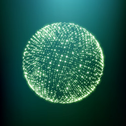 sphere consisting of points 3d grid design vector