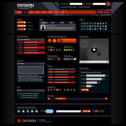 web design element template a complete set vector image