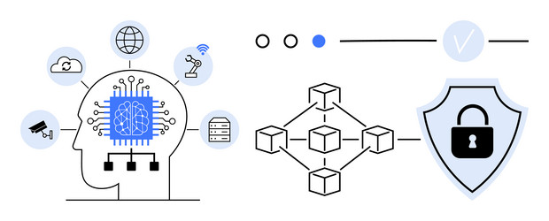 artificial intelligence data networks vector image