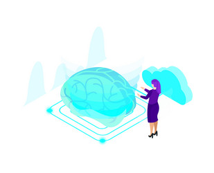 brain cloud connection composition vector image