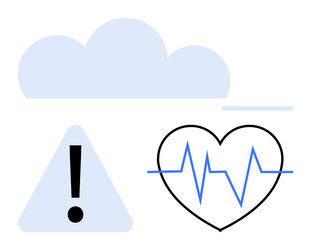 cloud-based health monitoring with alert signal vector image