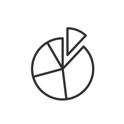 little part of pie chart icon in line design vector image