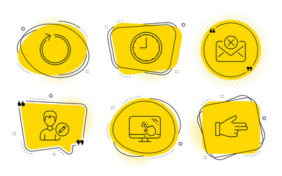 loop time and edit person icons set reject mail vector