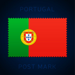 portugal postage mark national flag stamp vector