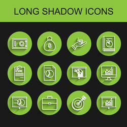 set line board with graph chart briefcase safe vector image