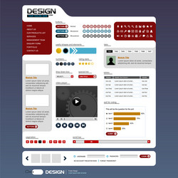 web design element template a complete set vector image