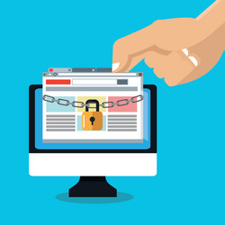 computer and security system design vector image
