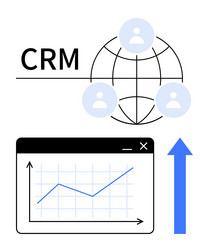 crm network with user icons analytics graph vector image