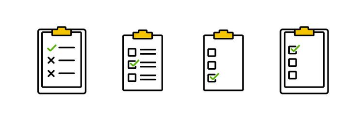 different types of checklist icons symbolizing vector image