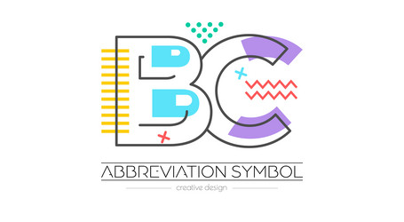 letters b and c merging of two initials vector image