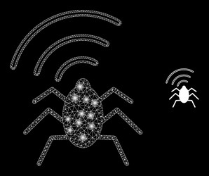 Mesh web radio bug with bright carcass vector