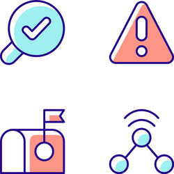 Modern interface usage rgb color icons set vector