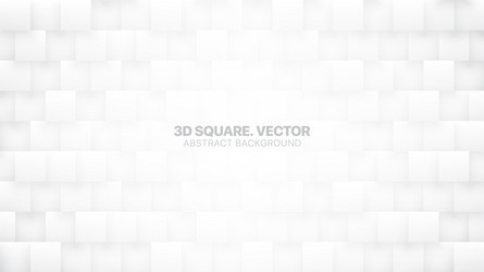 3d square blocks white abstract background vector image