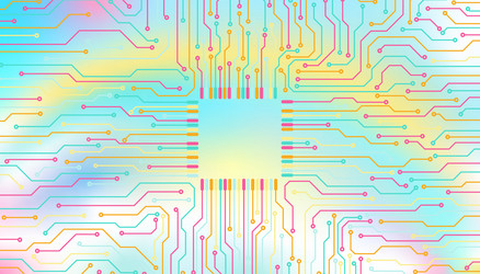 Circuit board pastel color cpu microprocessor vector