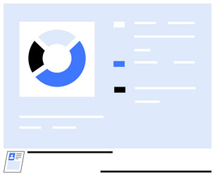 data analytics dashboard with segmented pie chart vector image