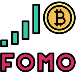 fear of missing out icon bitcoin related vector image