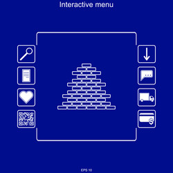 Image of an interactive menu for the purchase vector