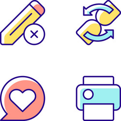 interface creation process rgb color icons set vector image
