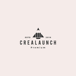 Pencil rocket launch logo icon vector