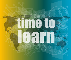 touch screen with time to learn vector image