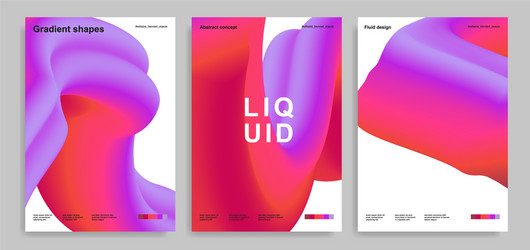 abstract design templates with 3d flow shapes vector image